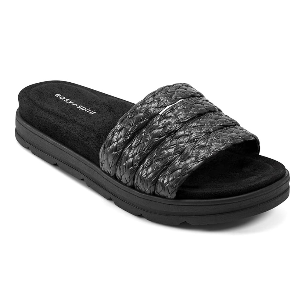 Easy Spirit Salma Black Braided Slide Sandals NWT